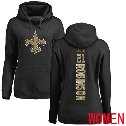 New Orleans Saints Black Women Patrick Robinson Backer NFL Football #21 Pullover Hoodie Sweatshirts->nfl t-shirts->Sports Accessory